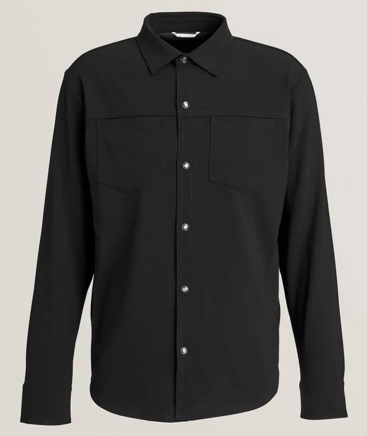 Stretch-Wool Crêpe Overshirt