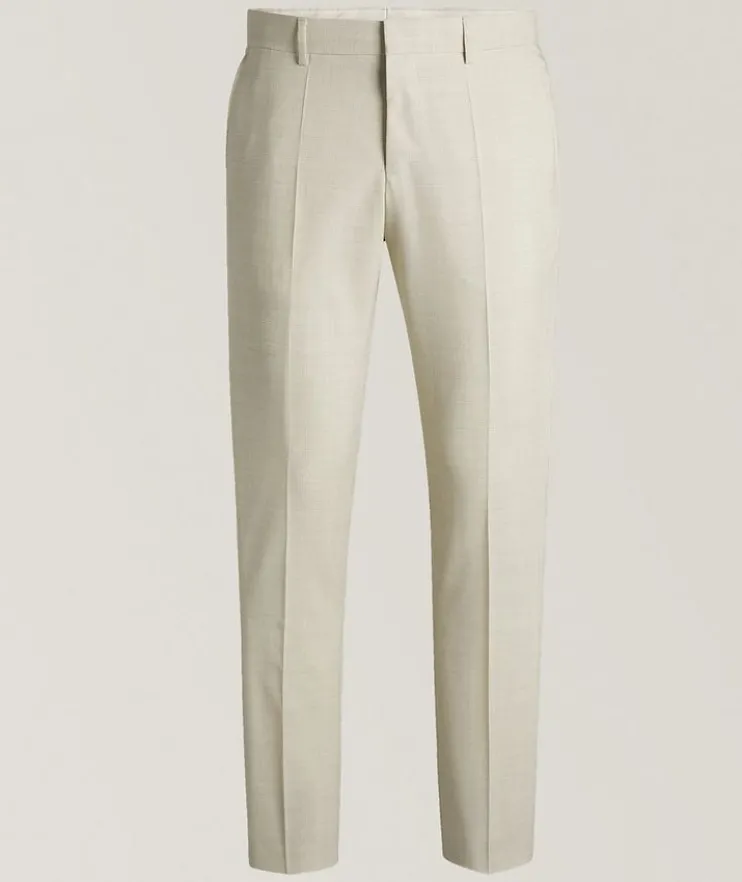 Stretch-Wool Tapered Pants