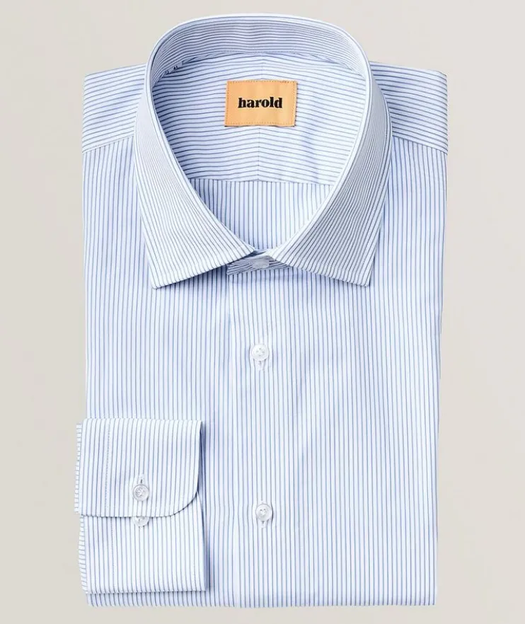 Stripe Cotton Poplin Dress Shirt