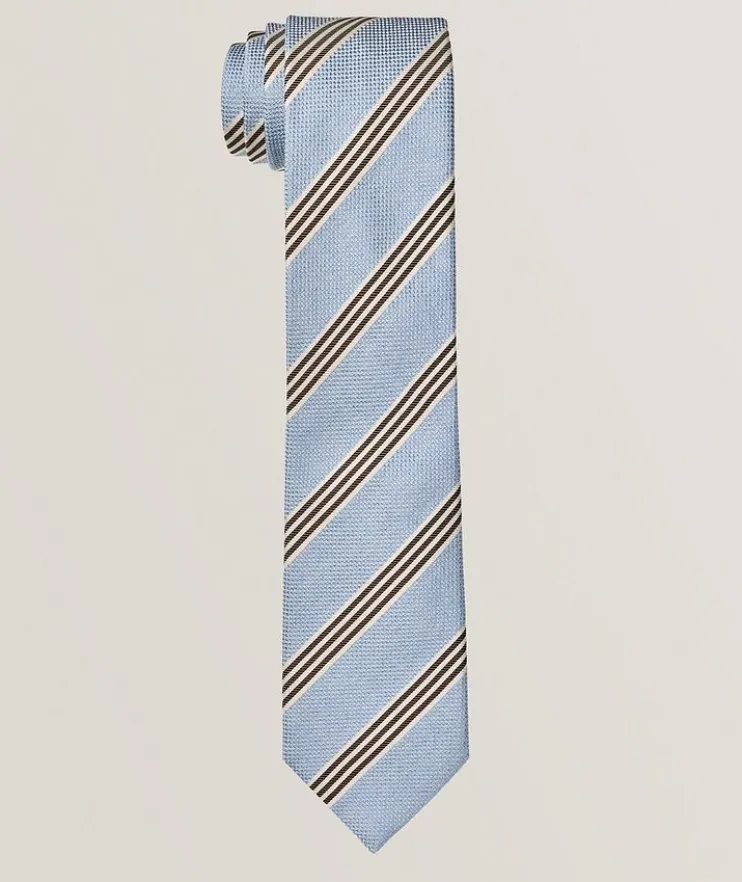 Stripe Silk-Cotton Tie