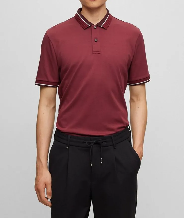 Stripe Tipped Mercerized Cotton Polo