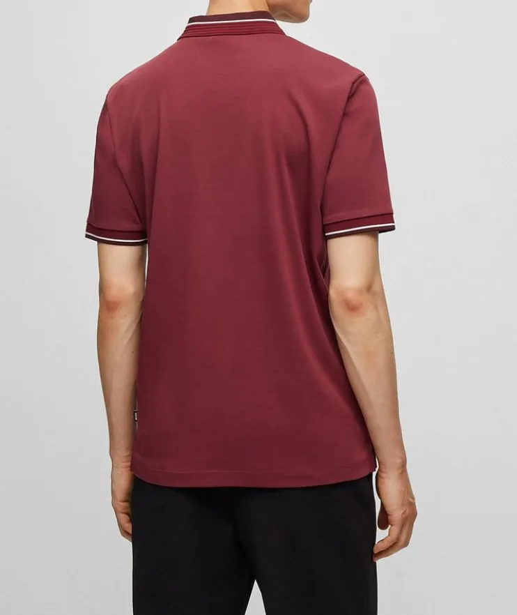 Stripe Tipped Mercerized Cotton Polo