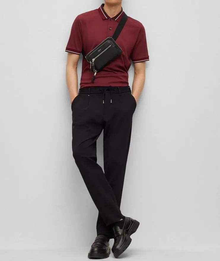 Stripe Tipped Mercerized Cotton Polo