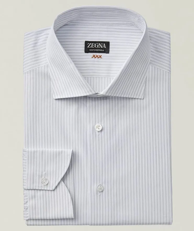 Striped Centroventimilia Cotton Dress Shirt