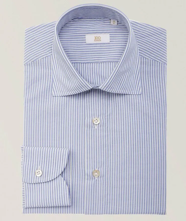 Striped Silk-Cotton Poplin Dress Shirt