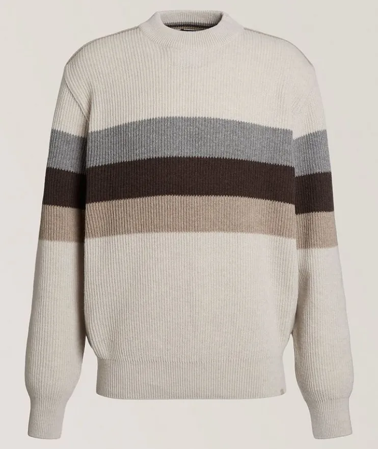 Striped Wool-Blend Crewneck Sweater