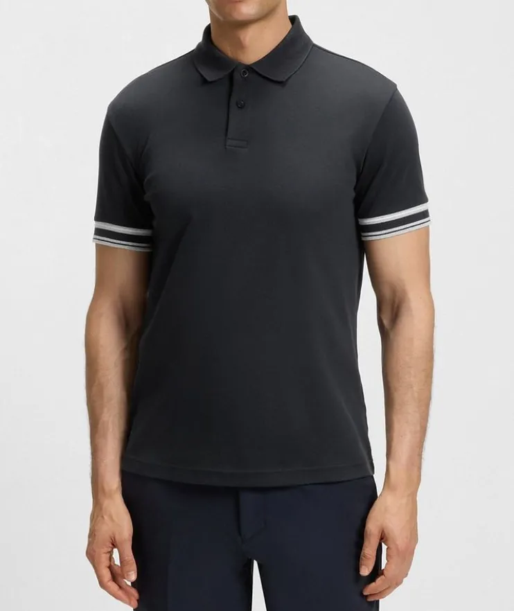 Stripe-Trim Cotton Piqué Polo