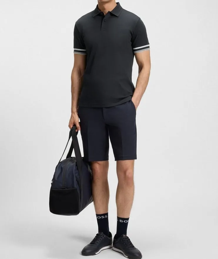 Stripe-Trim Cotton Piqué Polo