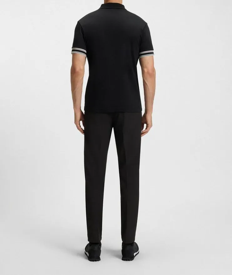 Stripe-Trim Cotton Piqué Polo