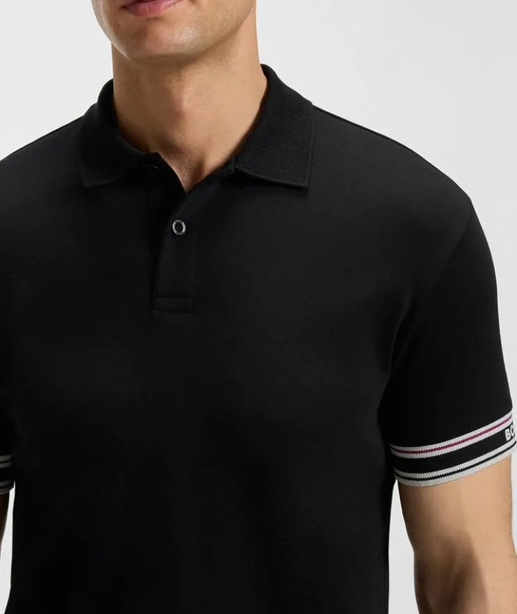 Stripe-Trim Cotton Piqué Polo