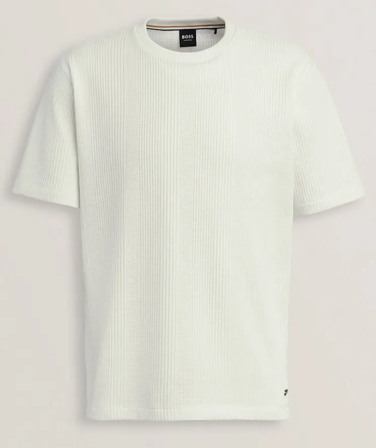 Structure Cotton Knit T-Shirt
