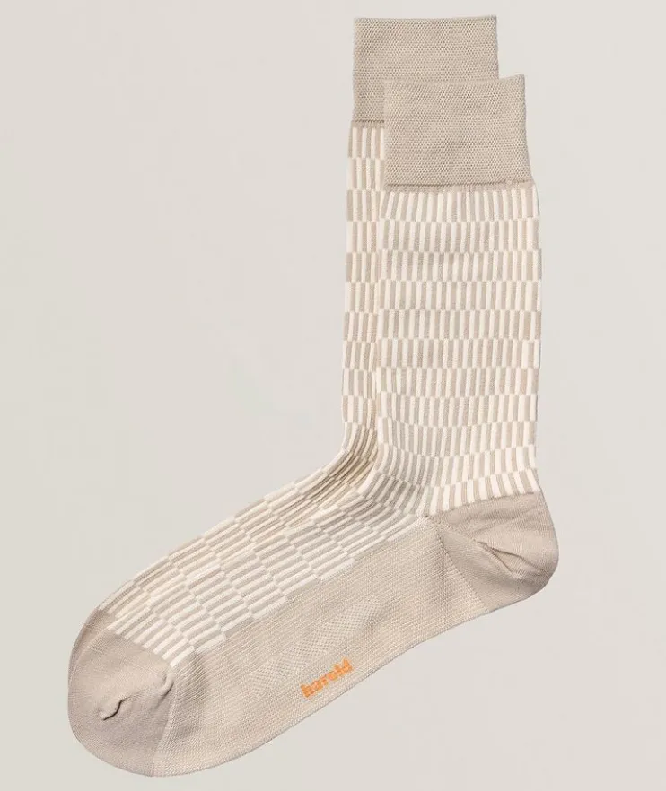 Subway Tile Stretch-Cotton Socks