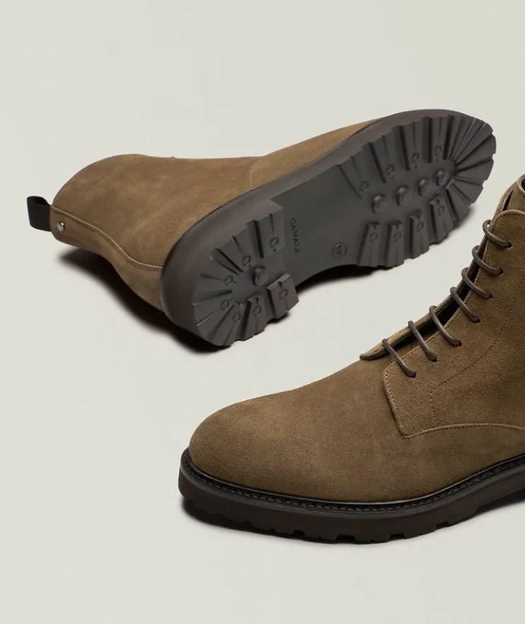 Suede Ankle Lug Boots