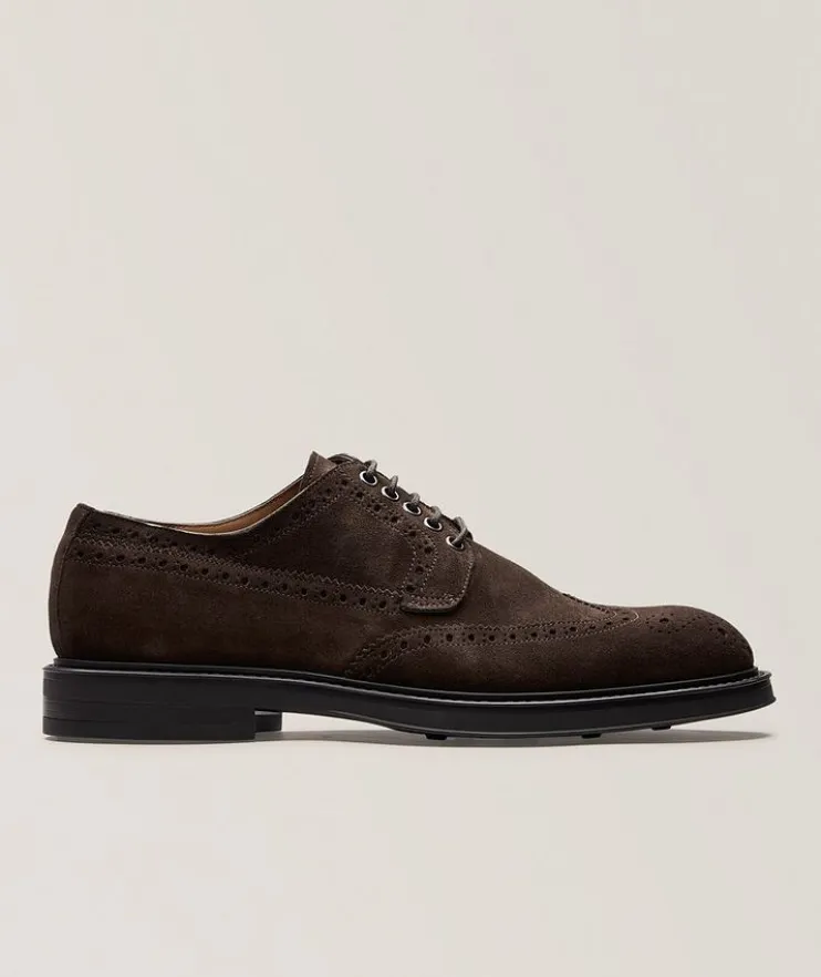 Suede Brogue Wingtip Derbies