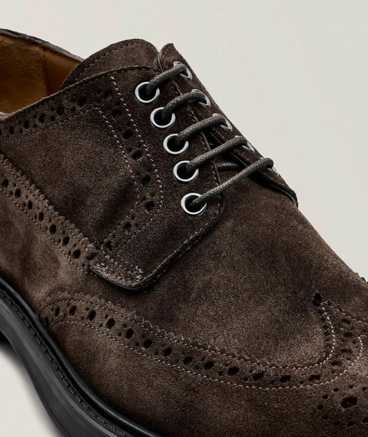 Suede Brogue Wingtip Derbies