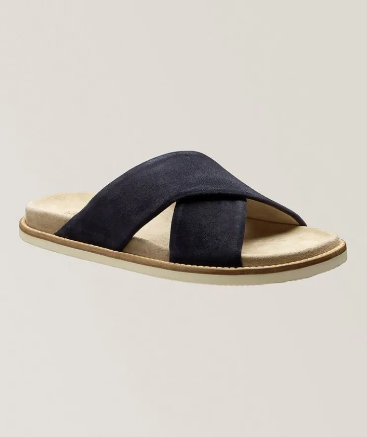 Suede Crisscross Sandals