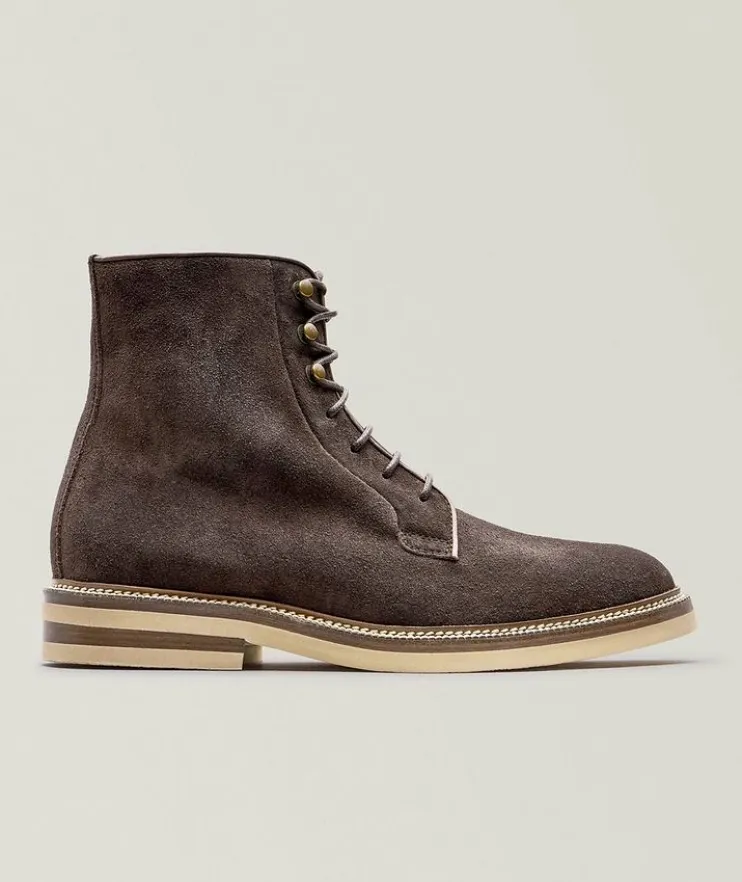 Suede Lace-Up Boots