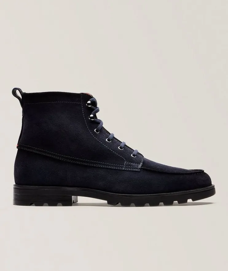 Suede Lace-Up Lug Boots
