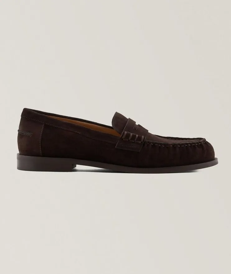 Suede Moccasin Penny Loafers