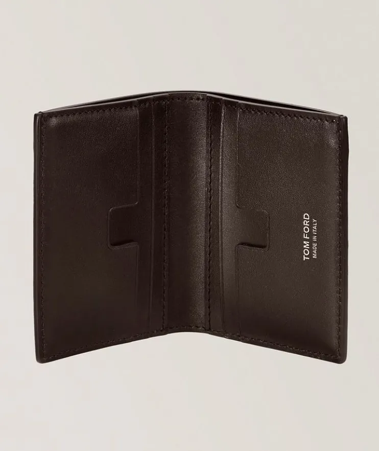 Suede T Line Folding Cardholder