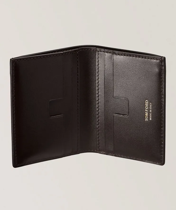 Suede T Line Folding Cardholder
