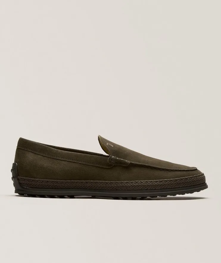 Suede Tonal Espadrilles Loafers