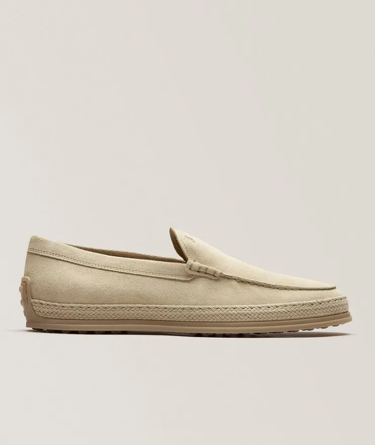 Suede Tonal Espadrilles Loafers