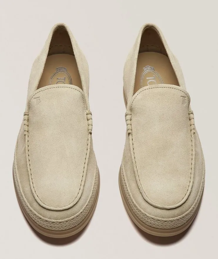 Suede Tonal Espadrilles Loafers