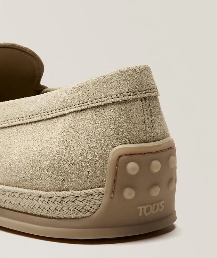 Suede Tonal Espadrilles Loafers