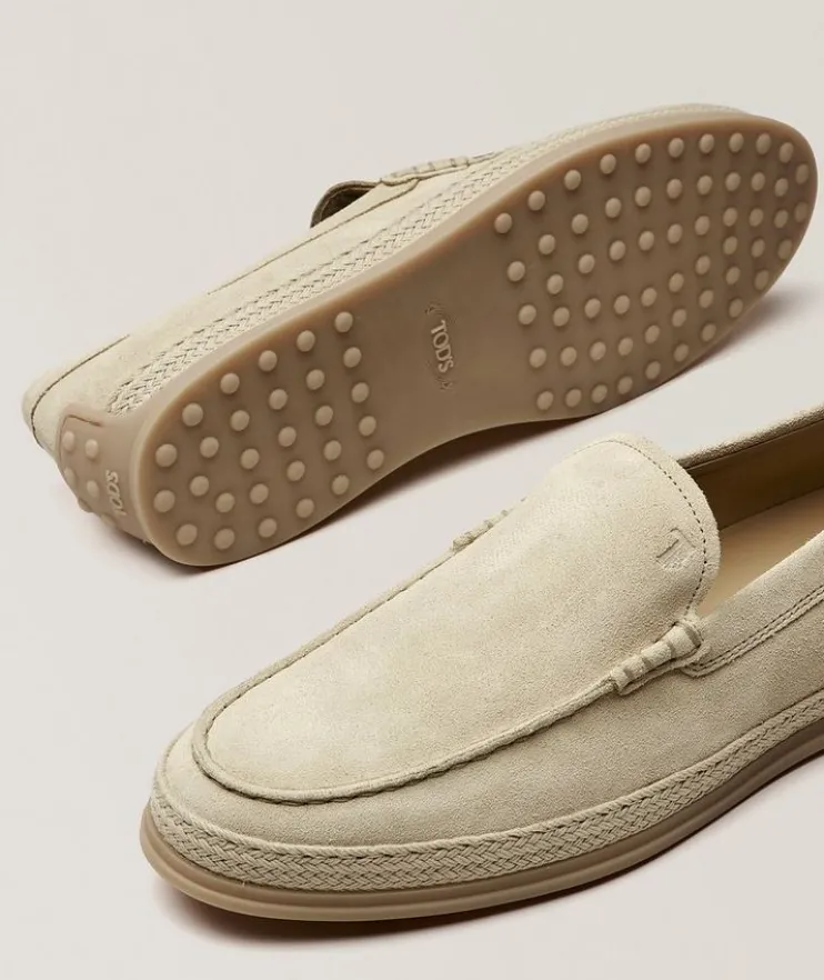 Suede Tonal Espadrilles Loafers