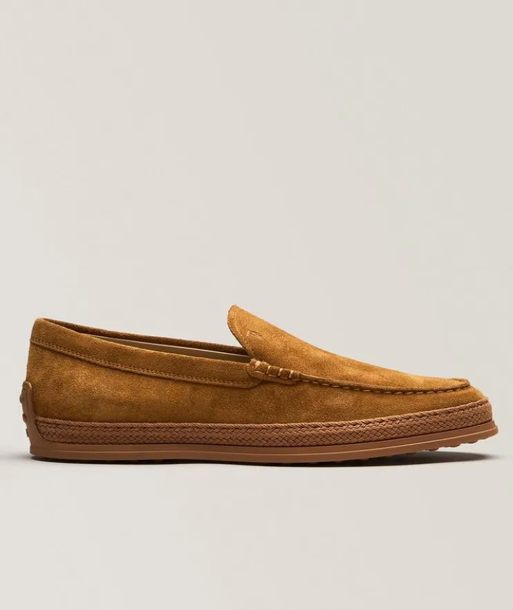 Suede Tonal Espadrilles Loafers