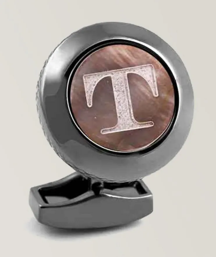 T' Engraved Personal Single Letter Cufflink
