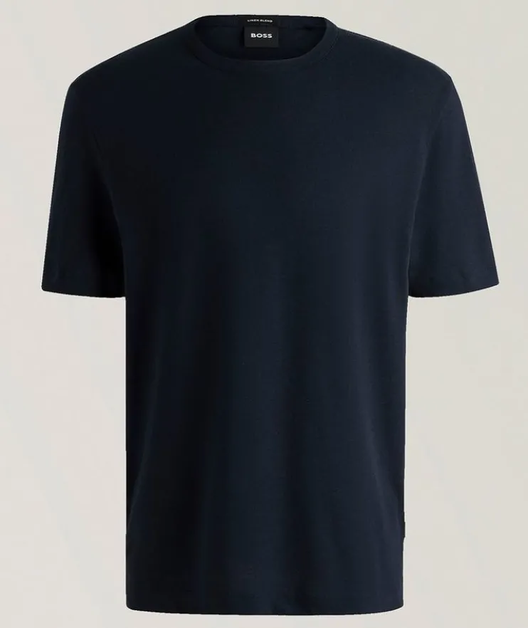 Taut Cotton-Linen Crewneck T-Shirt