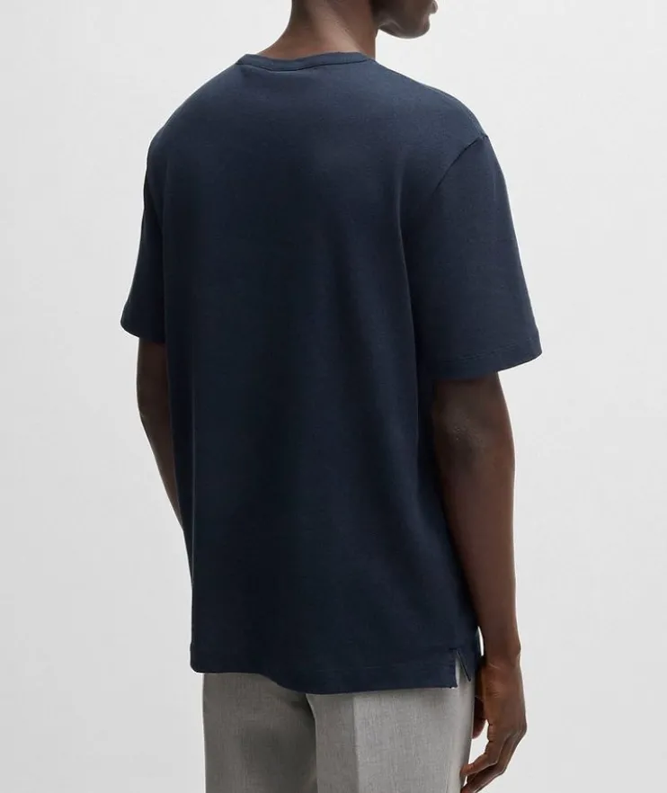 Taut Cotton-Linen Crewneck T-Shirt