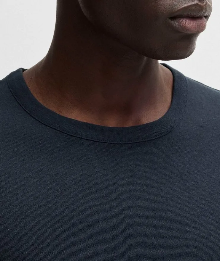 Taut Cotton-Linen Crewneck T-Shirt