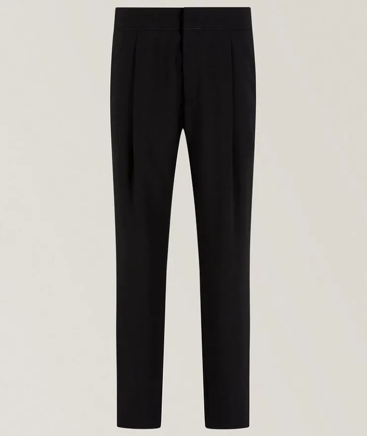 Technical Waffle Flat-Front Dress Pants