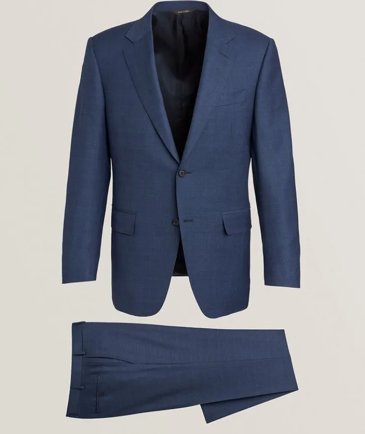 Textured Check Wool-Blend Suit