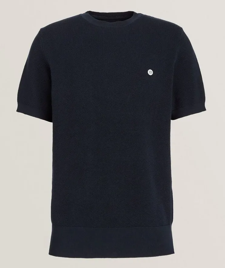 Textured Cotton Knit T-Shirt