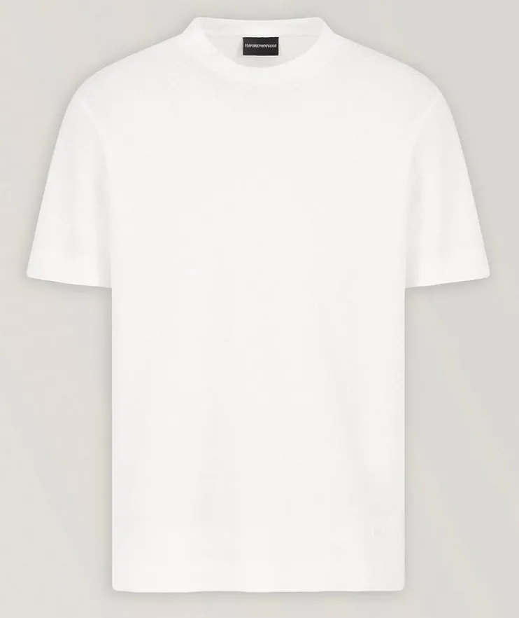 Textured Jacquard Cotton Jersey T-Shirt