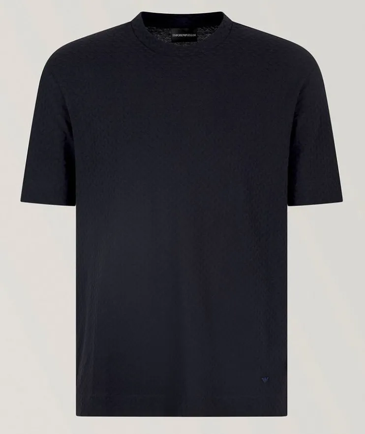 Textured Jacquard Cotton Jersey T-Shirt