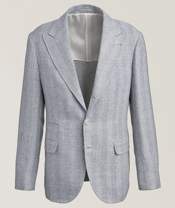 Textured Linen, Silk & Wool-Blend Sport Jacket