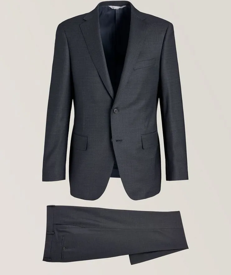 Textured Mélange Stretch-Wool Suit