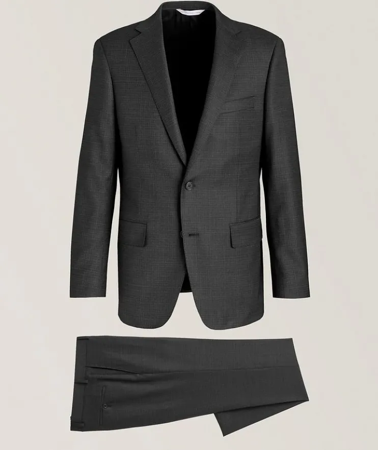 Textured Mélange Stretch-Wool Suit