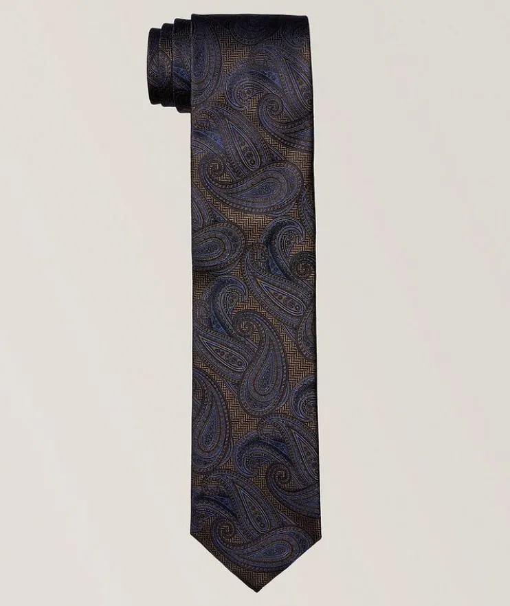 Textured Paisley Silk Tie