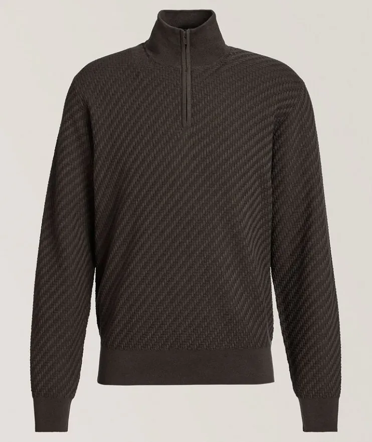 Textured Quarter-Zip Sweater
