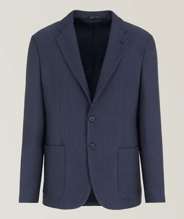Textured Rib Silk Sport Jacket