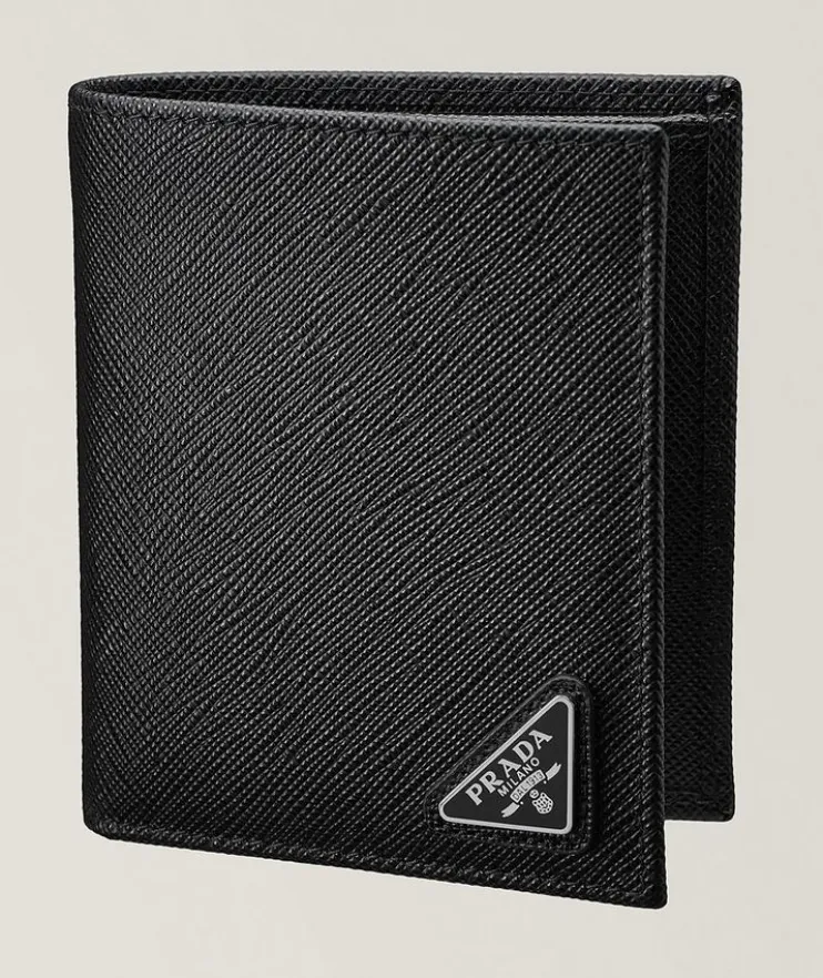 Textured Saffiano Leather Bifold Wallet