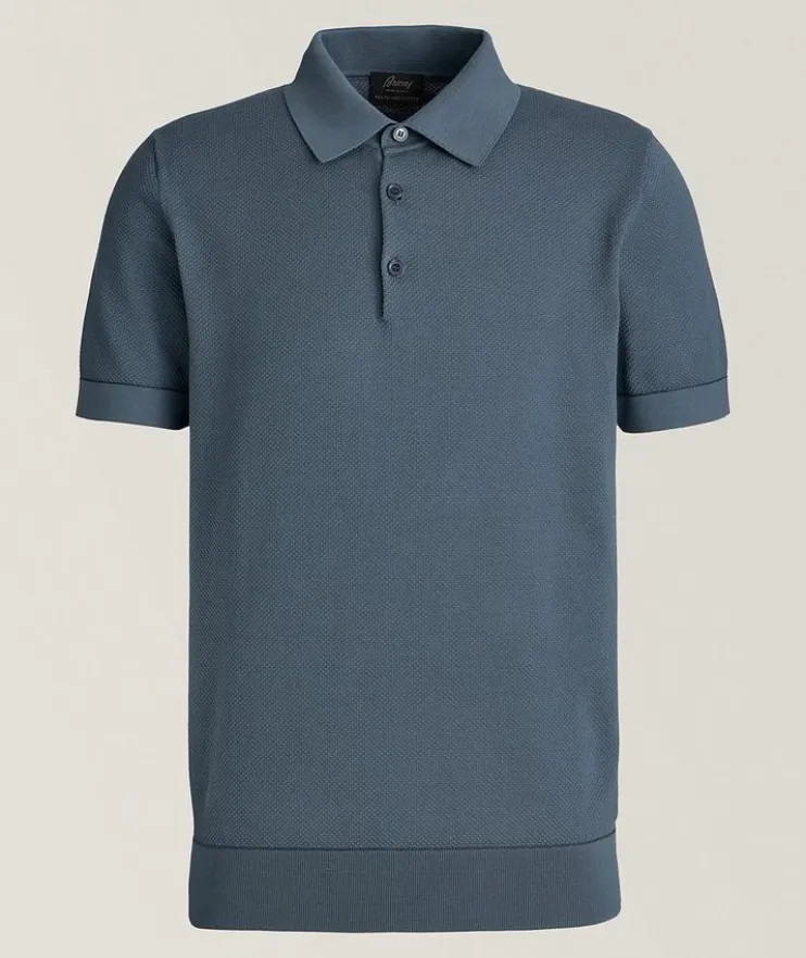 Textured Sea Island Cotton Polo