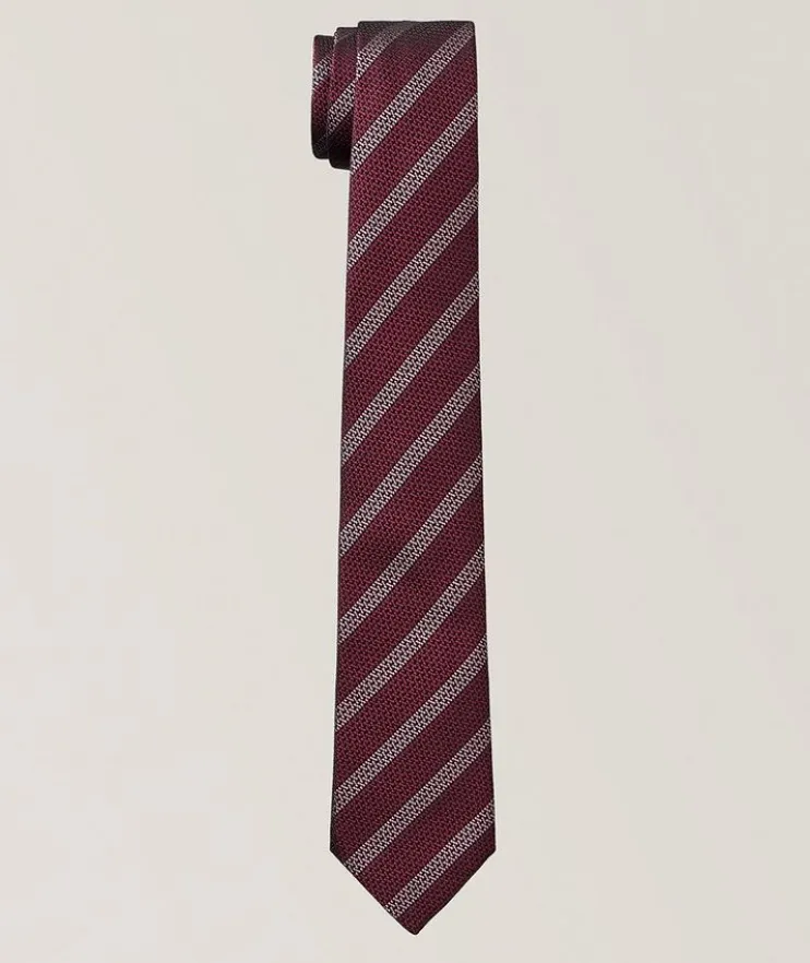 Textured Stripe Silk Tie