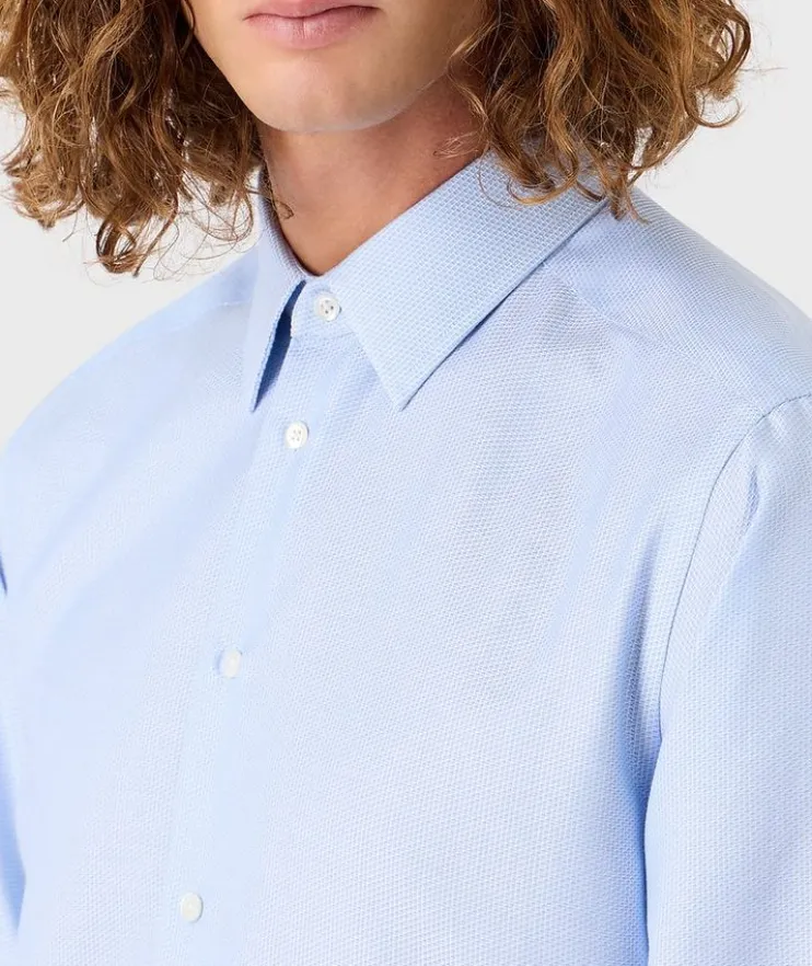 Textured Technical Fabric Dress Shirt